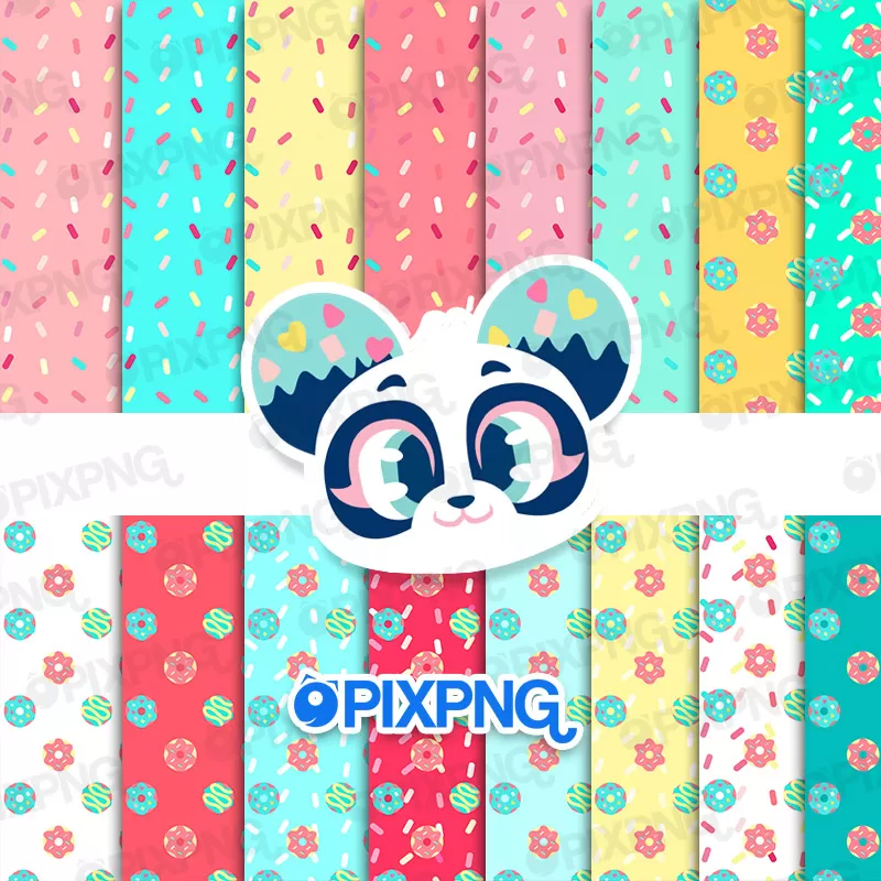 Panda Donuts Papeis Digitais Pixpng