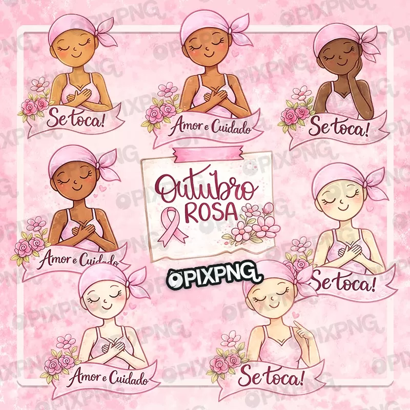 Outubro Rosa Aquarela Png