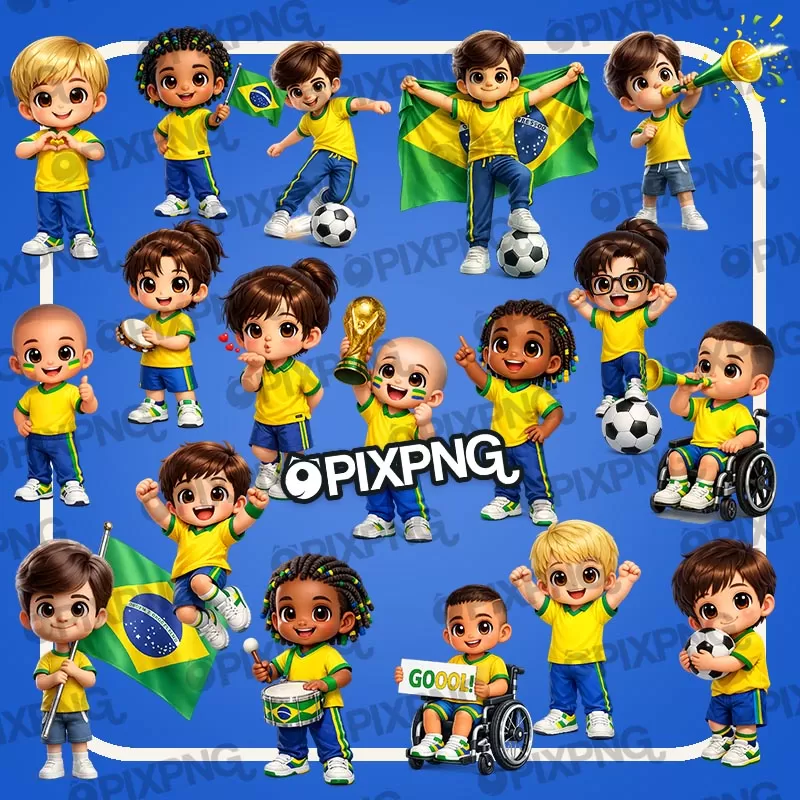 Meninos Futebol PNG Copa do Mundo para Personalizados