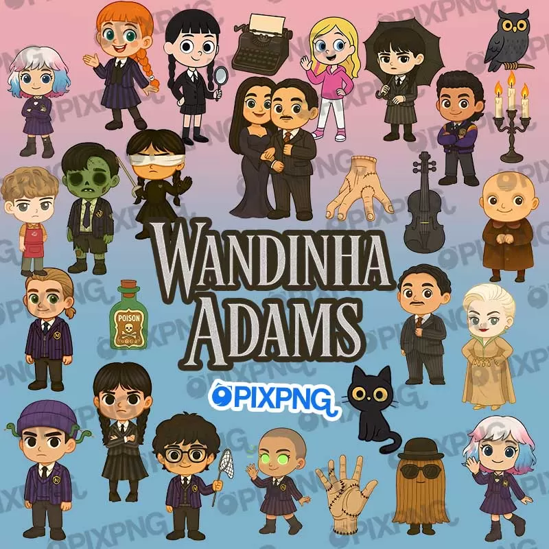 Wandinha Adams PixPng