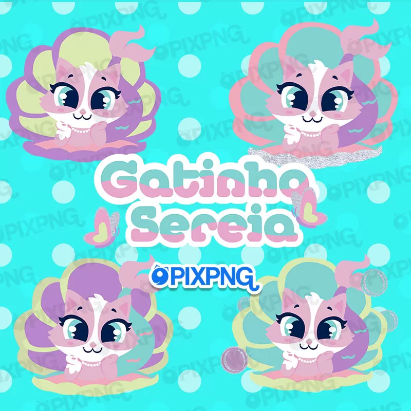 Gatinha Sereia Kawaii Puket M2 Pixpng
