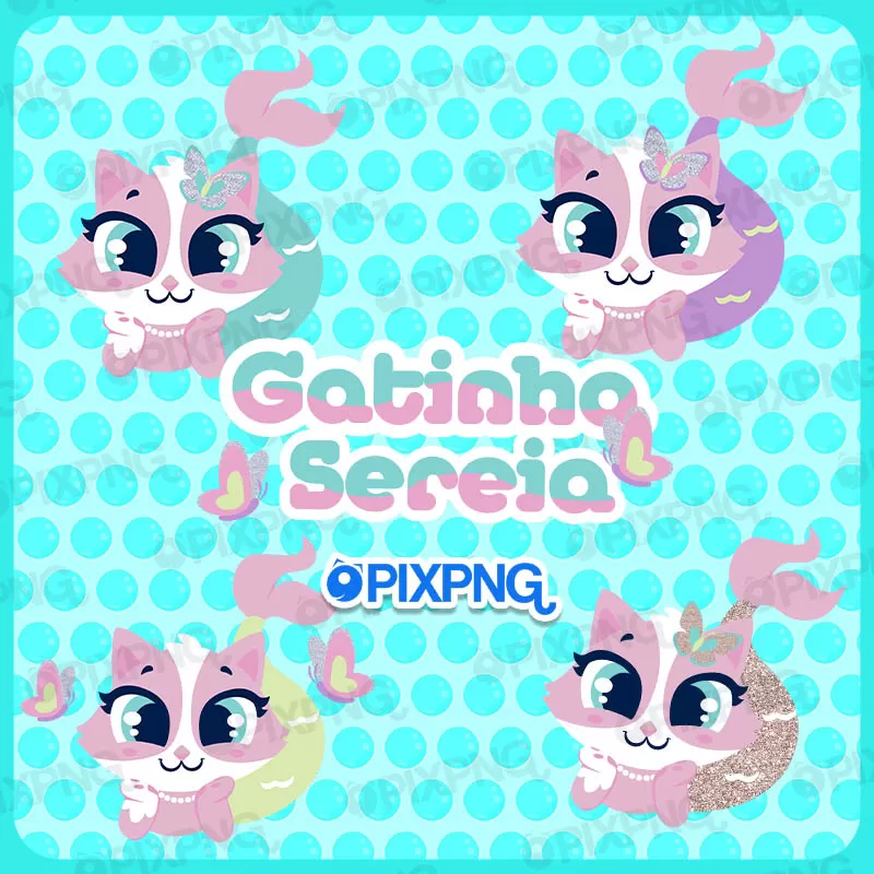 Gatinha Sereia Kawaii Puket Pixpng