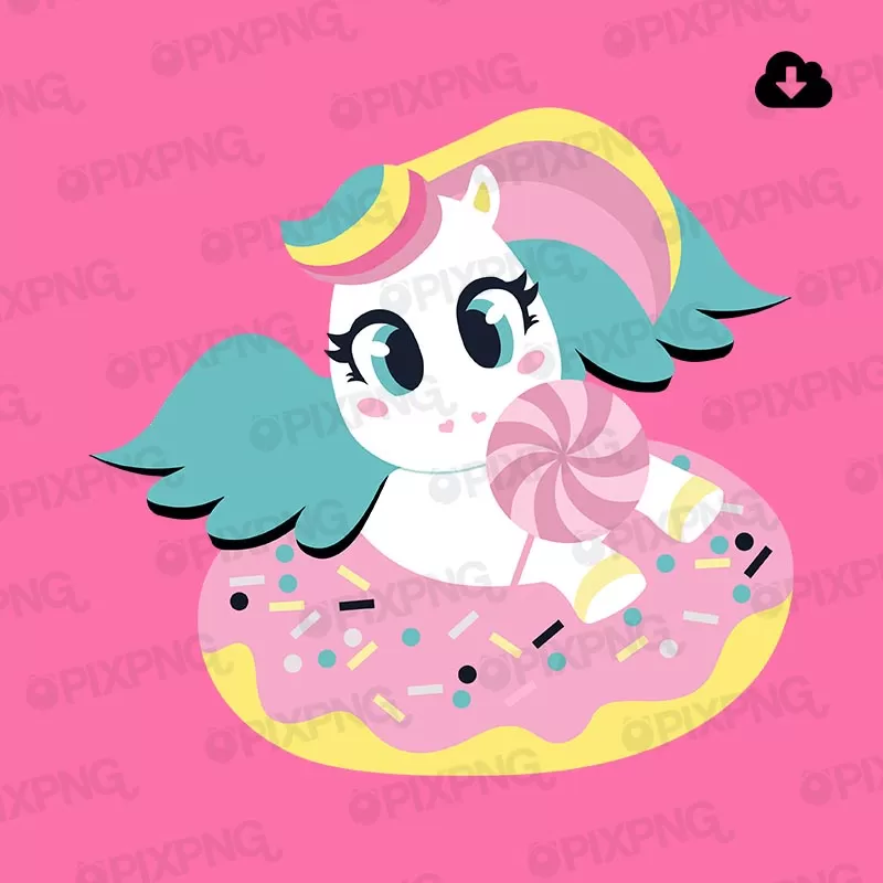 Unicórnio Kawaii Donuts Pixpng