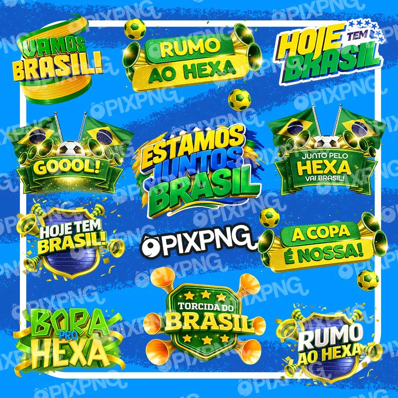 Kit Digital Torcida Brasil PNG para Personalizados